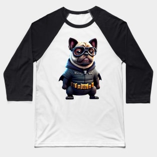 Cute Pug in Bat Costume - Adorable Pug in Bat Suit Design Baseball T-Shirt